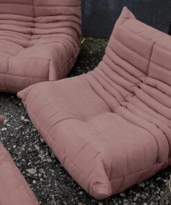 Ligne Roset Togo 5 Piece Sofa in Dusty Pink