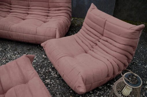 Ligne Roset Togo 5 Piece Sofa in Dusty Pink