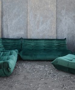 Ligne Roset Togo 5 Piece Sofa in Green Velvet