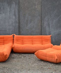 Ligne Roset Togo 5 Piece Sofa in Orange