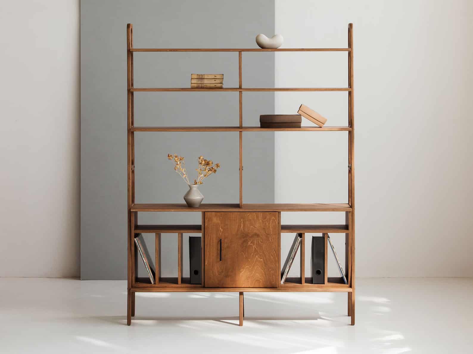 Mid century bookshelf with drawer hotsell