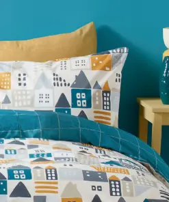 Nordica Teal Duvet Cover and Pillowcase Set