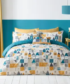 Nordica Teal Duvet Cover and Pillowcase Set