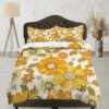 Orange Floral Duvet Cover