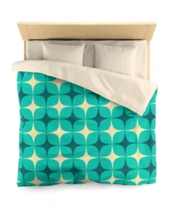 Retro Aqua Duvet Cover