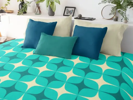 Retro Aqua Duvet Cover