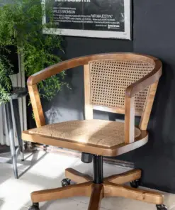 Wicker Swivel Desk Chair