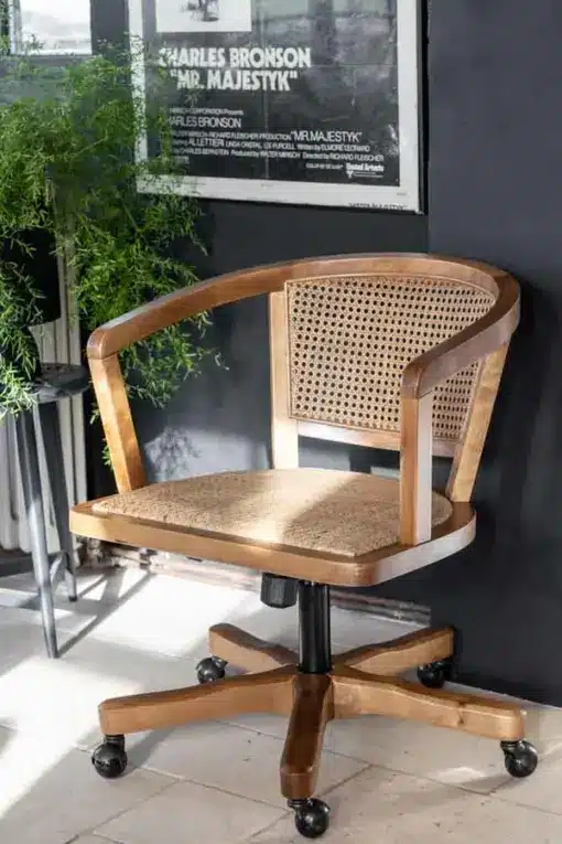 Wicker Swivel Desk Chair