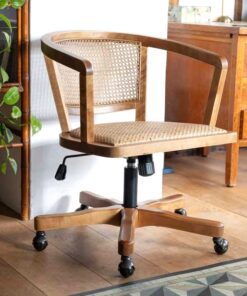 Wicker Swivel Desk Chair