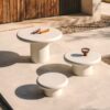 Addaia Round White Cement Coffee Table