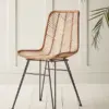 Chevron Flat Rattan Dining Chair