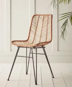 Chevron Flat Rattan Dining Chair