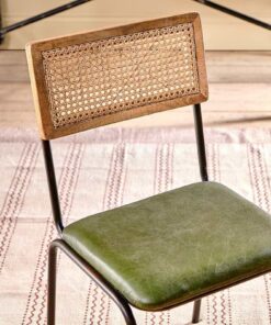 Iswa Leather & Cane Dining Chair