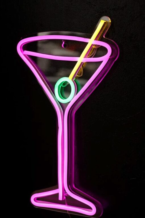 Cocktail Glass Neon Wall Light