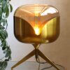 Retro Golden Glass Tripod Table Lamp