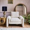 Lexi Ivory Curved Boucle Armchair