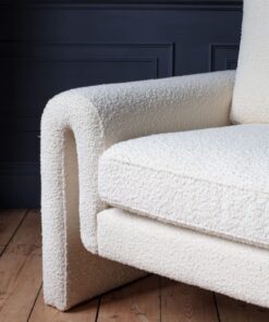 Lexi Ivory Curved Boucle Armchair