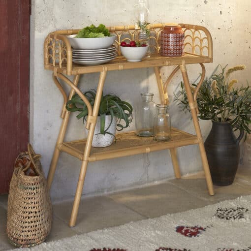Malu Vintage Rattan Cane Console
