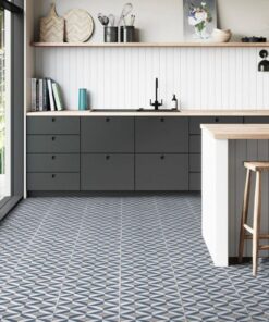 Modernist Blue Sheet Vinyl Flooring