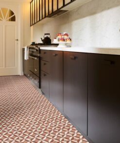 Modernist Red Sheet Vinyl Flooring