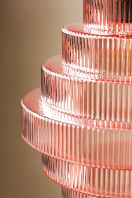 Pink Tiered Glass Easyfit Ceiling Shade