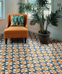MCM Ochre Sheet Vinyl Flooring