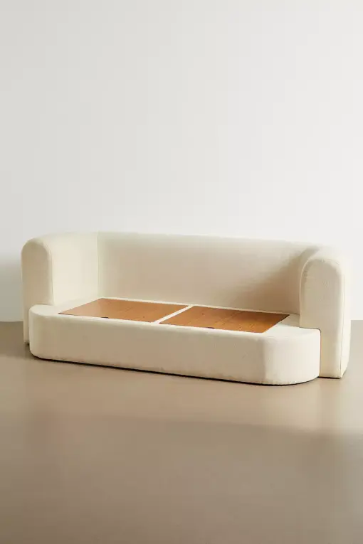 Armand Off-White Three-Seater Storage Sofa