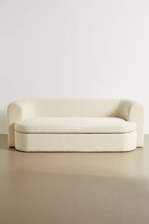 Armand Off-White Three-Seater Storage Sofa