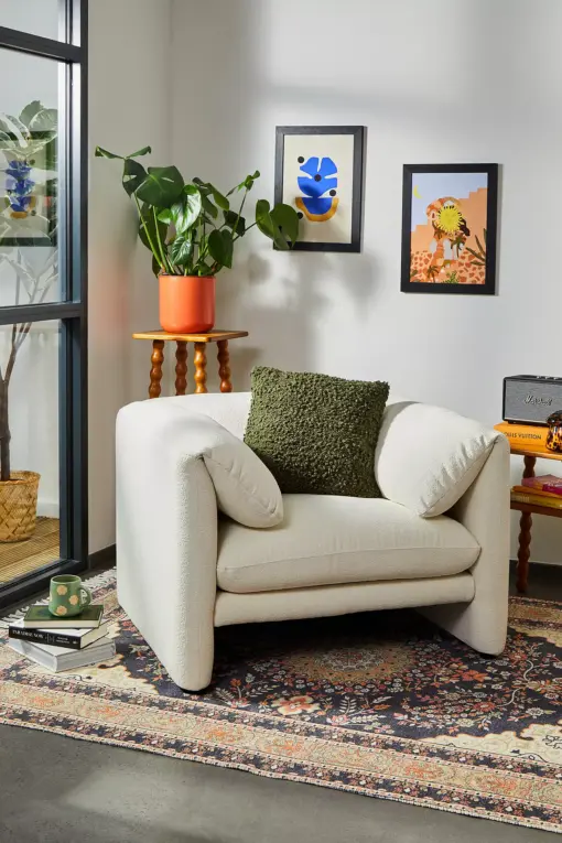 Colleen Off-White Armchair