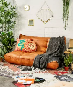 Greta Two-Seater Faux Leather Sofa Bed