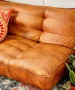 Greta Two-Seater Faux Leather Sofa Bed