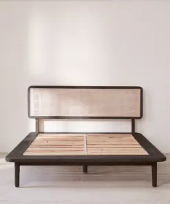Marte Rattan Black Double Bed