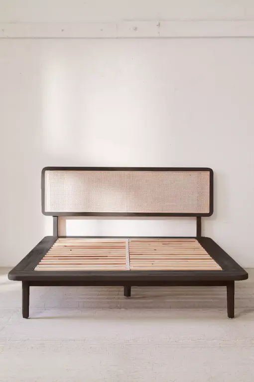 Marte Rattan Black Double Bed