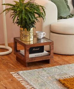 Cynthia Glass Top Square Coffee Table