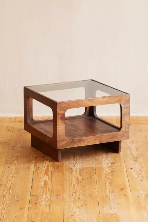 Cynthia Glass Top Square Coffee Table